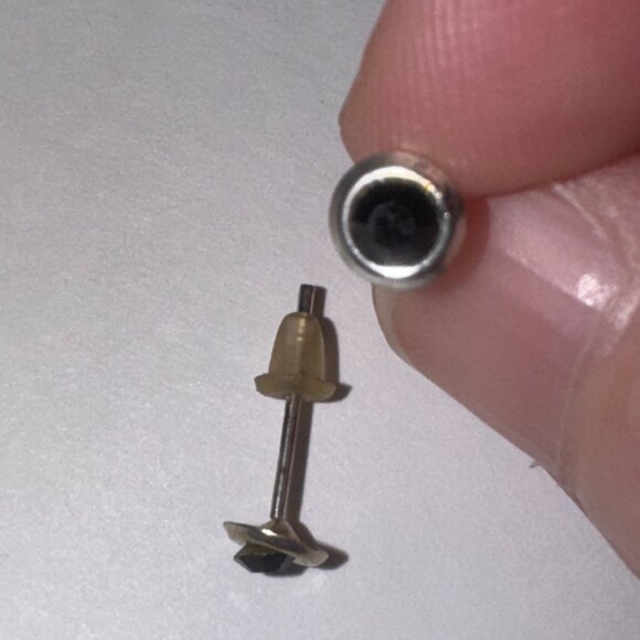 5 Mm Round Black Cz And Sterling Post Earrings - Picture 14 of 14